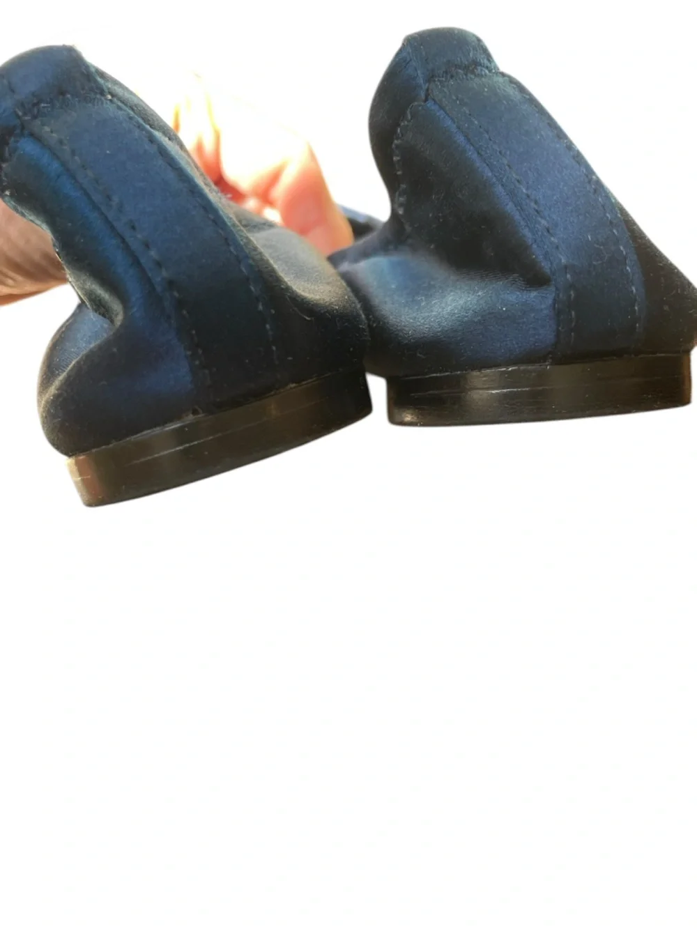Tory Burch Satin Viola Velvet Bow Ballet Flat Navy Blue Sz 6 Wedding Classic